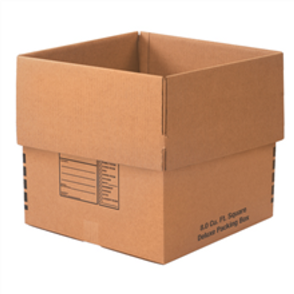 24" x 24" x 24" (200#/ECT-32) Kraft Corrugated Deluxe Packing Boxes