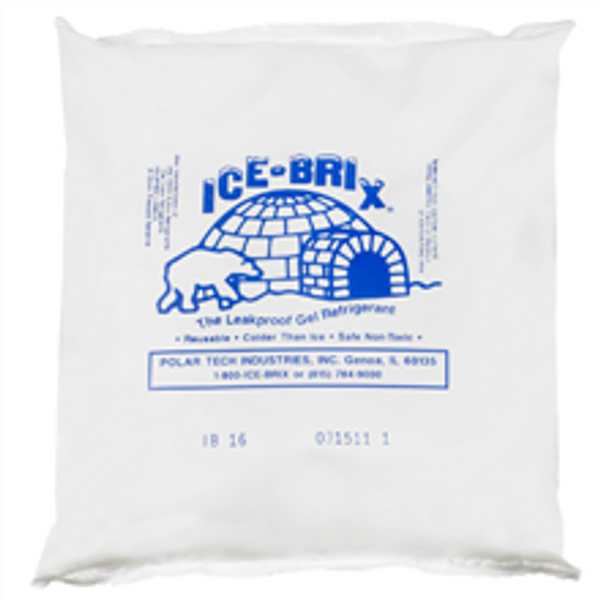 6 1/4" x 6" x 1" - 16 oz. Ice-Brix™ Cold Packs. The ultimate in refrigerant cold packs.