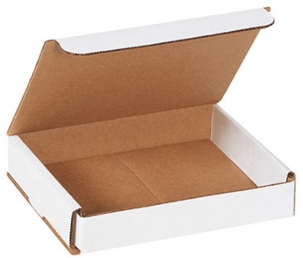 6" x 5" x 1" (ECT-32-B) White Corrugated Cardboard Mailers