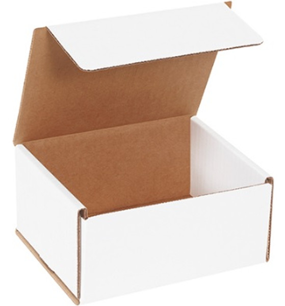 6" x 5" x 3" (ECT-32-B) White Corrugated Cardboard Mailers