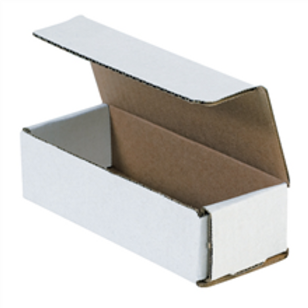 6 1/2" x 2 1/2" x 1 3/4" (ECT-32-B) White Corrugated Cardboard Mailers