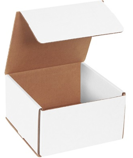 7" x 7" x 4" (ECT-32-B) White Corrugated Cardboard Mailers