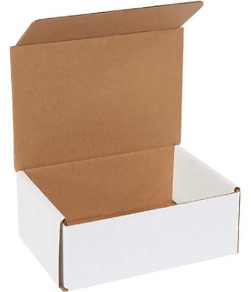 8" x 6" x 3" (ECT-32-B) White Corrugated Cardboard Mailers