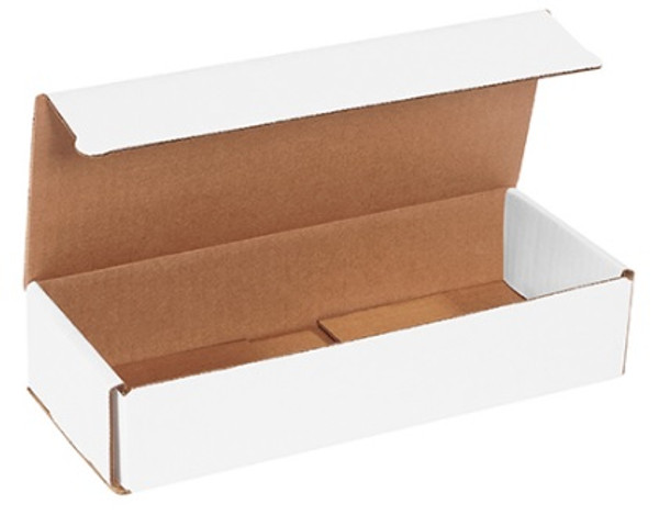 10" x 4" x 2" (ECT-32-B) White Corrugated Cardboard Mailers