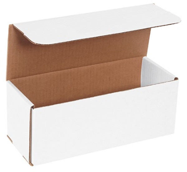 10" x 4" x 4" (ECT-32-B) White Corrugated Cardboard Mailers