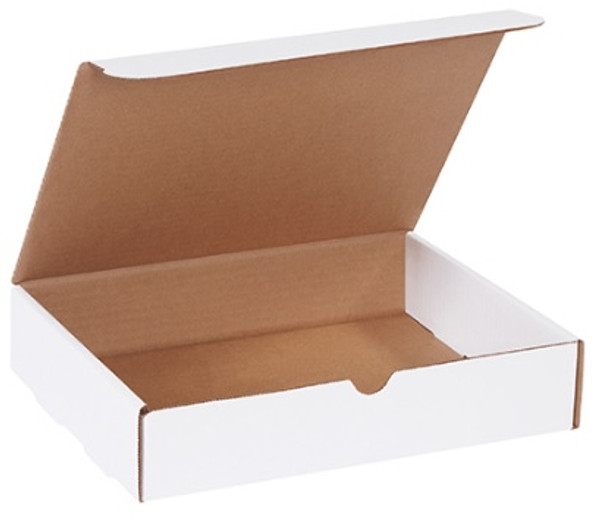 11 1/8" x 8 3/4" x 2 5/16" (200#/ECT-32-B) White Literature Corrugated Cardboard Mailers