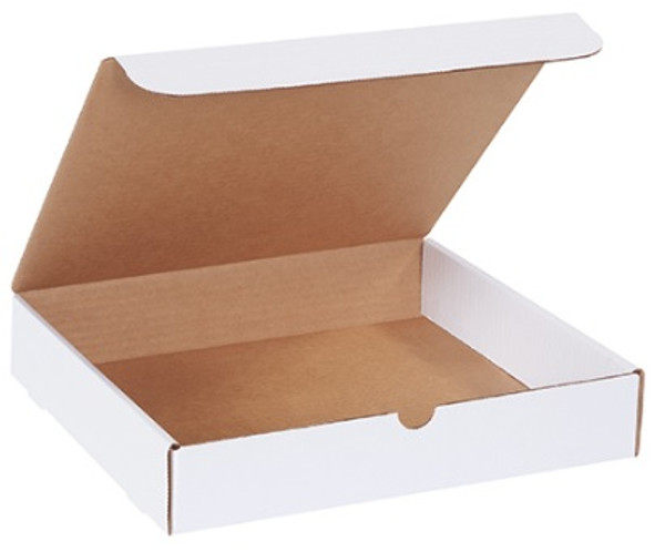 11 3/4" x 10 3/4" x 2 1/4" (200#/ECT-32-B) White Literature Corrugated Cardboard Mailers