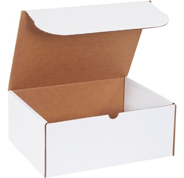 12 1/8" x 9 1/4" x 5" (200#/ECT-32-B) White Literature Corrugated Cardboard Mailers