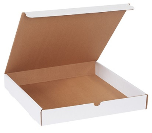 14" x 14" x 2" (200#/ECT-32-B) White Literature Corrugated Cardboard Mailers