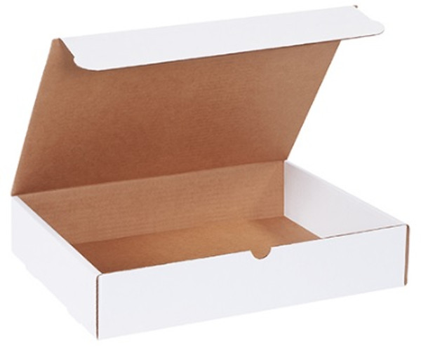 15 1/8" x 11 1/8" x 3" (200#/ECT-32-B) White Literature Corrugated Cardboard Mailers