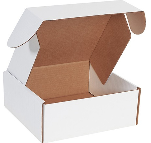 10" x 10" x 4" (200#/ECT-32-B) White Deluxe Literature Corrugated Cardboard Mailers