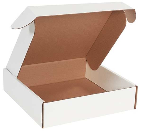 12" x 12" x 3" (200#/ECT-32-B) White Deluxe Literature Corrugated Cardboard Mailers