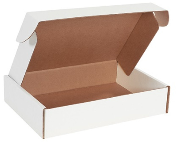 14" x 10" x 3" (200#/ECT-32-B) White Deluxe Literature Corrugated Cardboard Mailers