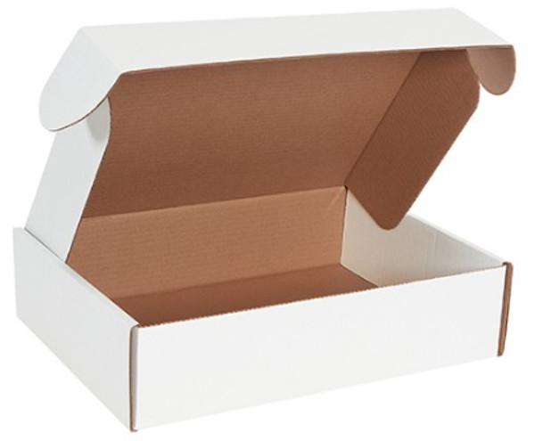 16" x 12" x 4" (200#/ECT-32-B) White Deluxe Literature Corrugated Cardboard Mailers