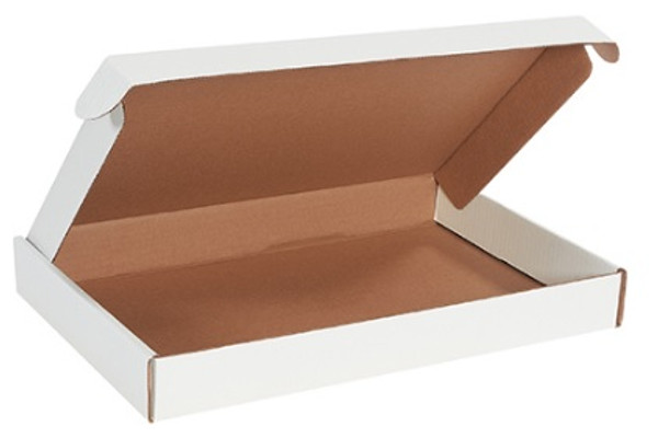 17 1/8" x 11 1/8" x 2" (200#/ECT-32-B) White Deluxe Literature Corrugated Cardboard Mailers