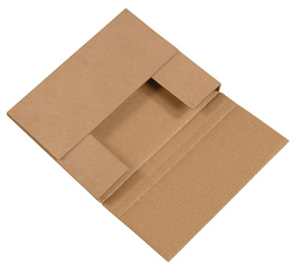 10 1/4" x 8 1/4" x 1 1/4" (200#/ECT-32-B) Kraft Corrugated Cardboard Easy-Fold Mailers