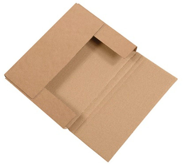 11 1/8" x 8 5/8" x 1" (200#/ECT-32-B) Kraft Corrugated Cardboard Easy-Fold Mailers