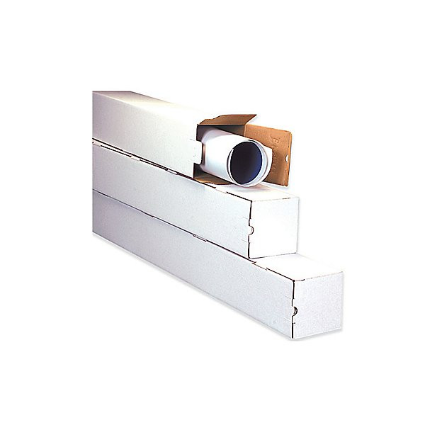 3" x 3" x 30" White Square Mailing Storage / Shipping Tubes