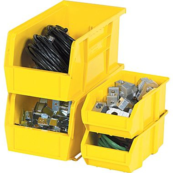 7 3/8" x 4 1/8" x 3" Yellow  Plastic Stack & Hang Bin Boxes - Fits 7 3/8" Shelf