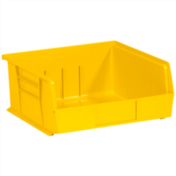 10 7/8" x 11" x 5" Yellow  Plastic Stack & Hang Bin Boxes - Fits 10 7/8" Shelf