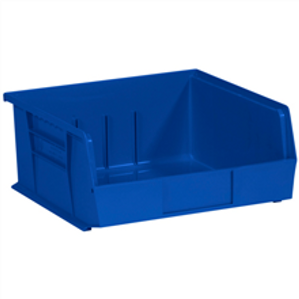 10 7/8" x 11" x 5" Blue  Plastic Stack & Hang Bin Boxes - Fits 10 7/8" Shelf