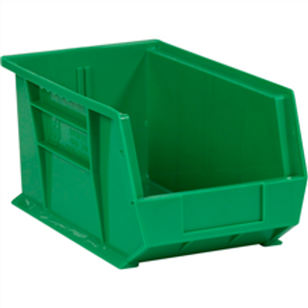 14 3/4" x 8 1/4" x 7" Green  Plastic Stack & Hang Bin Boxes - Fits 14 3/4" Shelf