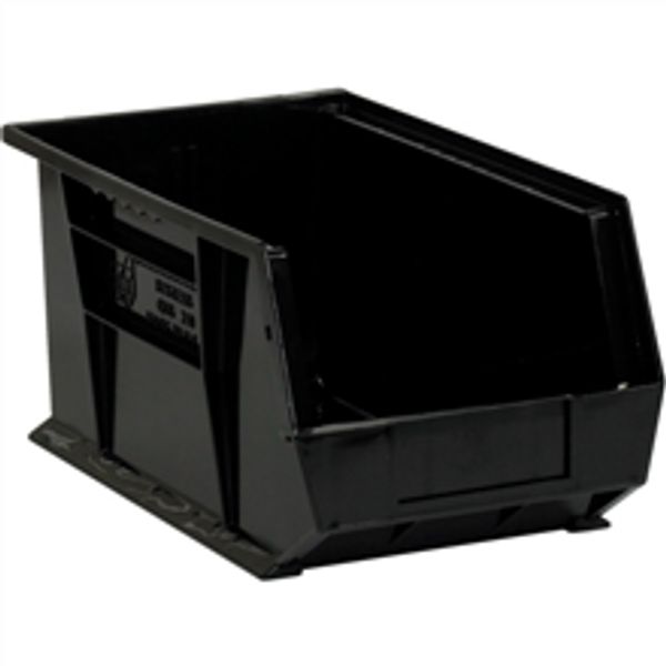 14 3/4" x 8 1/4" x 7" Black  Plastic Stack & Hang Bin Boxes - Fits 14 3/4" Shelf