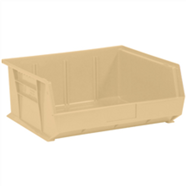 14 3/4" x 16 1/2" x 7" Ivory  Plastic Stack & Hang Bin Boxes - Fits 14 3/4" Shelf