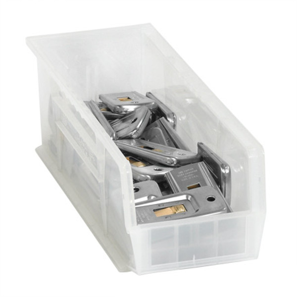 16" x 11" x 8" Clear Plastic Stack & Hang Bin Boxes - Fits 16" Shelf