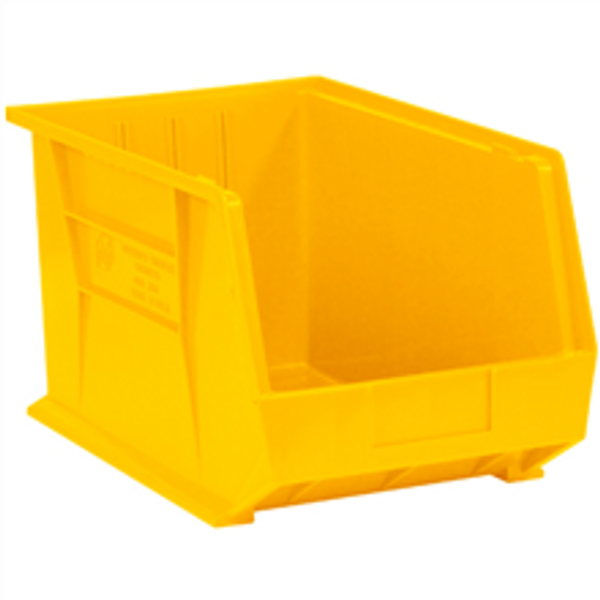 18" x 11" x 10" Yellow  Plastic Stack & Hang Bin Boxes - Fits 18" Shelf