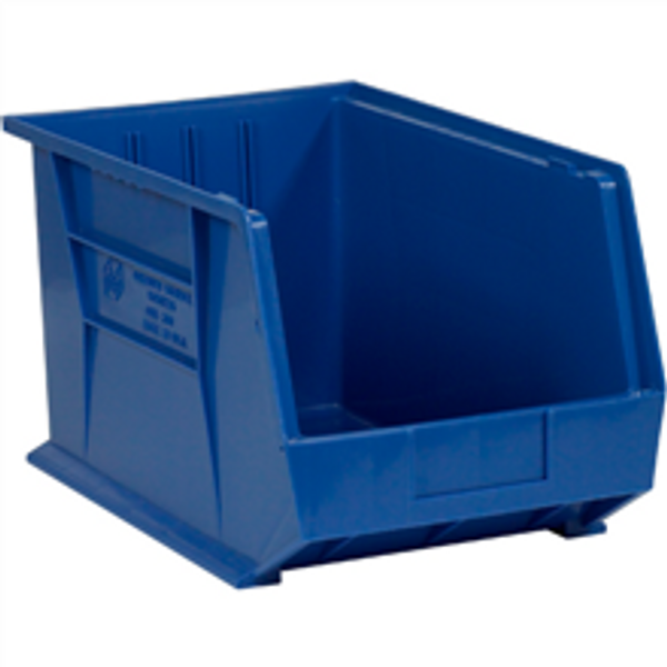 18" x 11" x 10" Blue  Plastic Stack & Hang Bin Boxes - Fits 18" Shelf