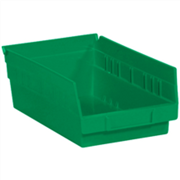 11 5/8" x 6 5/8" x 4" Green  Plastic Shelf Bin Boxes