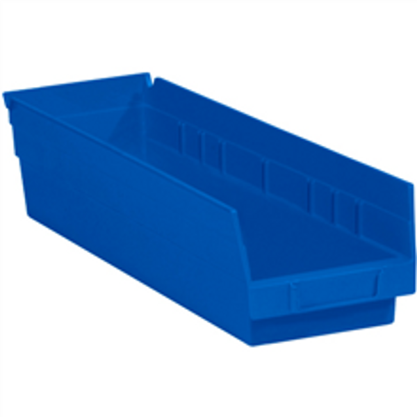 17 7/8" x 4 1/8" x 4" Blue  Plastic Shelf Bin Boxes