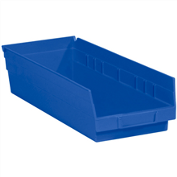 17 7/8" x 6 5/8" x 4" Blue  Plastic Shelf Bin Boxes