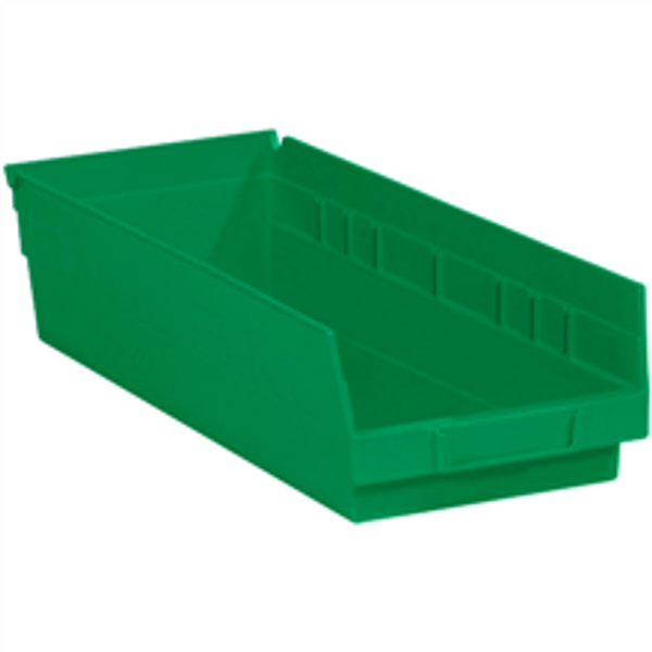 17 7/8" x 6 5/8" x 4" Green  Plastic Shelf Bin Boxes