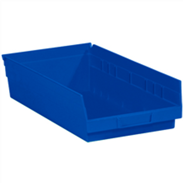 17 7/8" x 11 1/8" x 4" Blue  Plastic Shelf Bin Boxes