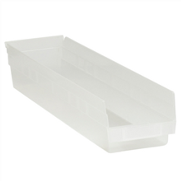 23 5/8" x 4 1/8" x 4" Clear  Plastic Shelf Bin Boxes