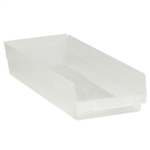 23 5/8" x 8 3/8" x 4" Clear  Plastic Shelf Bin Boxes