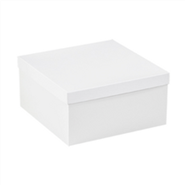 12" x 12" x 6" Bottoms feature a gray interior, lids feature a white interior.