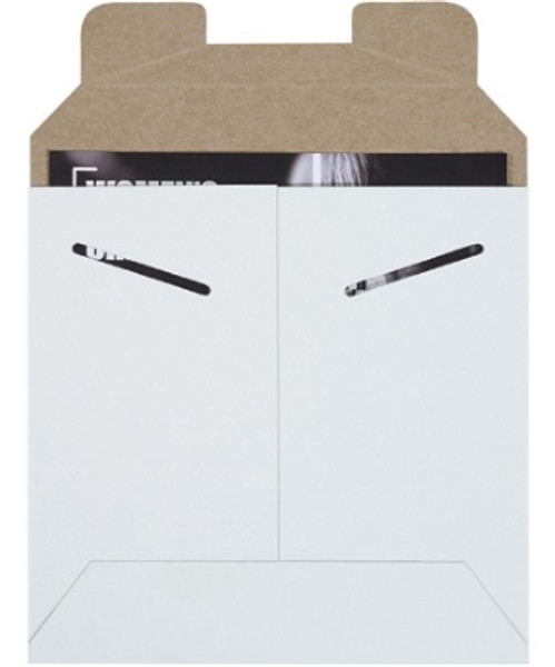 6" x 6" Tab Lock White Flat Mailers .028 Strong Lightweight Chipboard