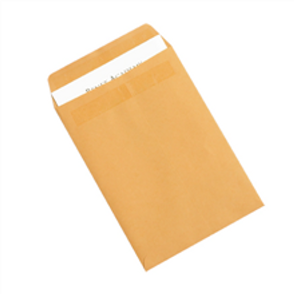 7.5" x 10.5" Kraft Redi-Seal Envelopes Fold Flap, Press Down, and Mail. No Moisture Needed to Seal.