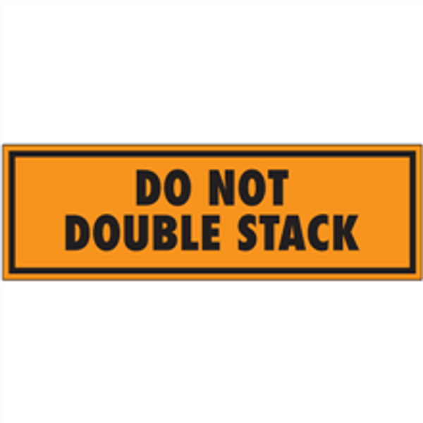 "Do Not Double Stack" (Fluorescent Orange) Shipping and Handling Labels