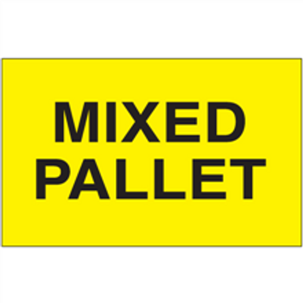 3" x 5" - "Mixed Pallet" (Fluorescent Yellow) Labels