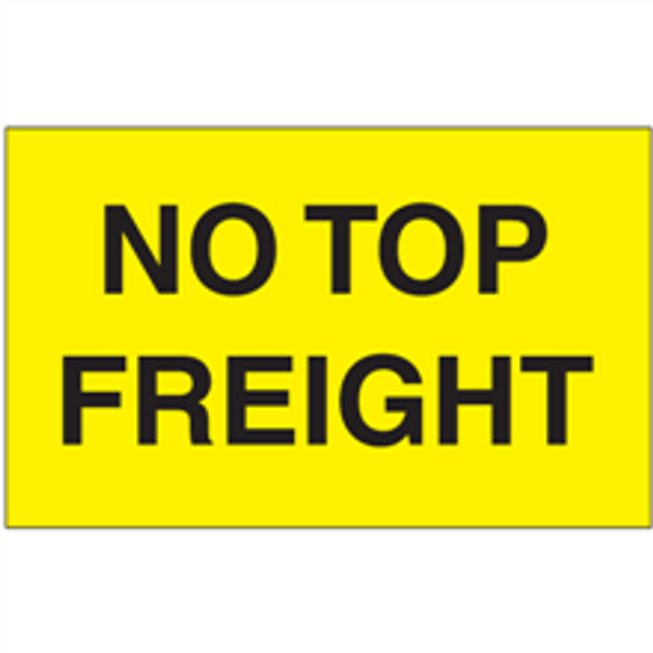 "No Top Freight" (Fluorescent Yellow) Shipping and Handling Labels