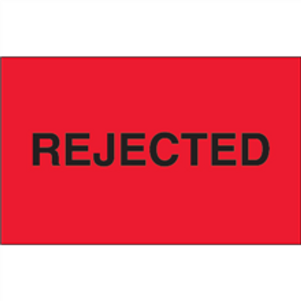 1 1/4" x 2" - "Rejected" (Fluorescent Red) Labels