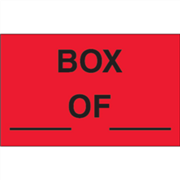 "Box ___ Of ___" (Fluorescent Red) Production Labels