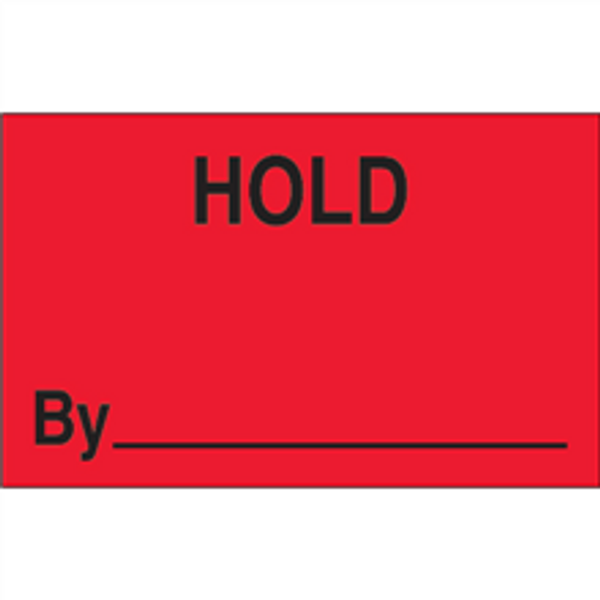1 1/4" x 2" - "Hold By" (Fluorescent Red) Labels