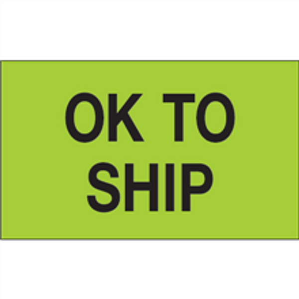 "OK To Ship" (Fluorescent Green) Production Labels