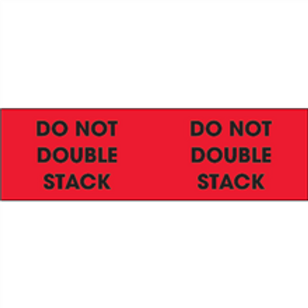 "Do Not Double Stack" (Fluorescent Red) Pallet Corner Labels