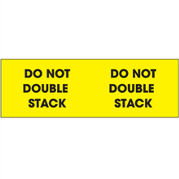 "Do Not Double Stack" (Fluorescent Yellow) Pallet Corner Labels